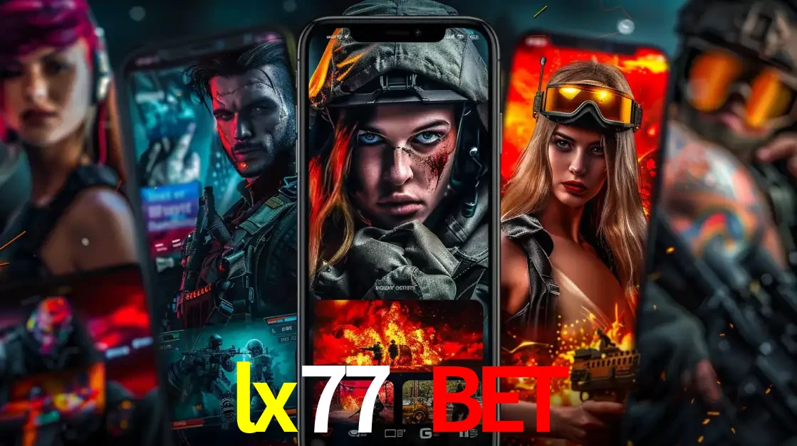 Montagem de telas de celular mostrando diversos personagens, masculinos e femininos, de um jogo de tiro, ilustrando a diversidade de equipes de e-sports para apostar no lx77 bet.