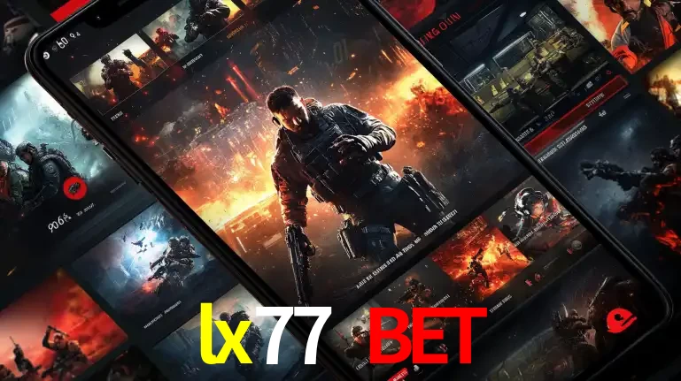 Tela de um celular exibindo uma galeria de jogos de tiro com temática militar, mostrando a variedade de e-sports disponíveis para apostas na plataforma de entretenimento lx77 bet.
