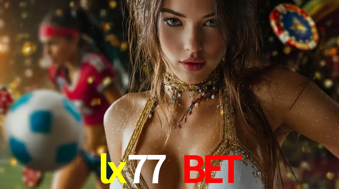 Mulher elegante representando a combinação de glamour e emoção das apostas esportivas, com uma jogadora de futebol ao fundo, destacando a ação no lx77 bet.