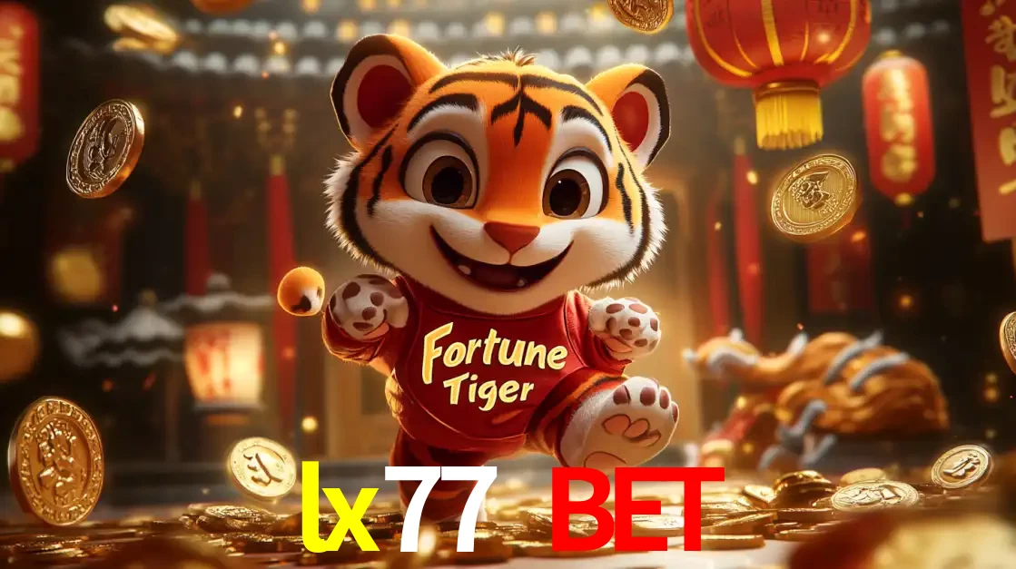 O alegre personagem do Fortune Tiger correndo sobre um caminho de moedas de ouro, simbolizando os grandes prêmios e a diversão do popular jogo de slot do lx77 bet.